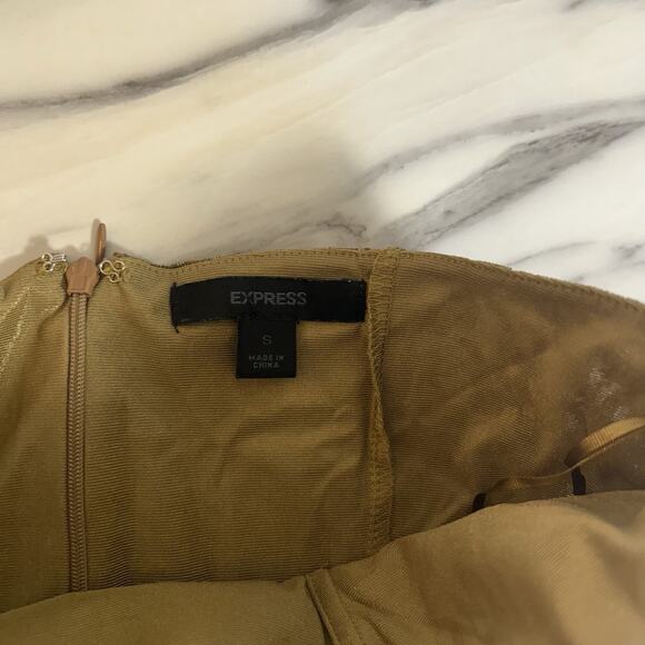 Express All Over Lace Corset Tube Top SZ S Gold Y2K Festival Coquette Fairy - Picture 2 of 4